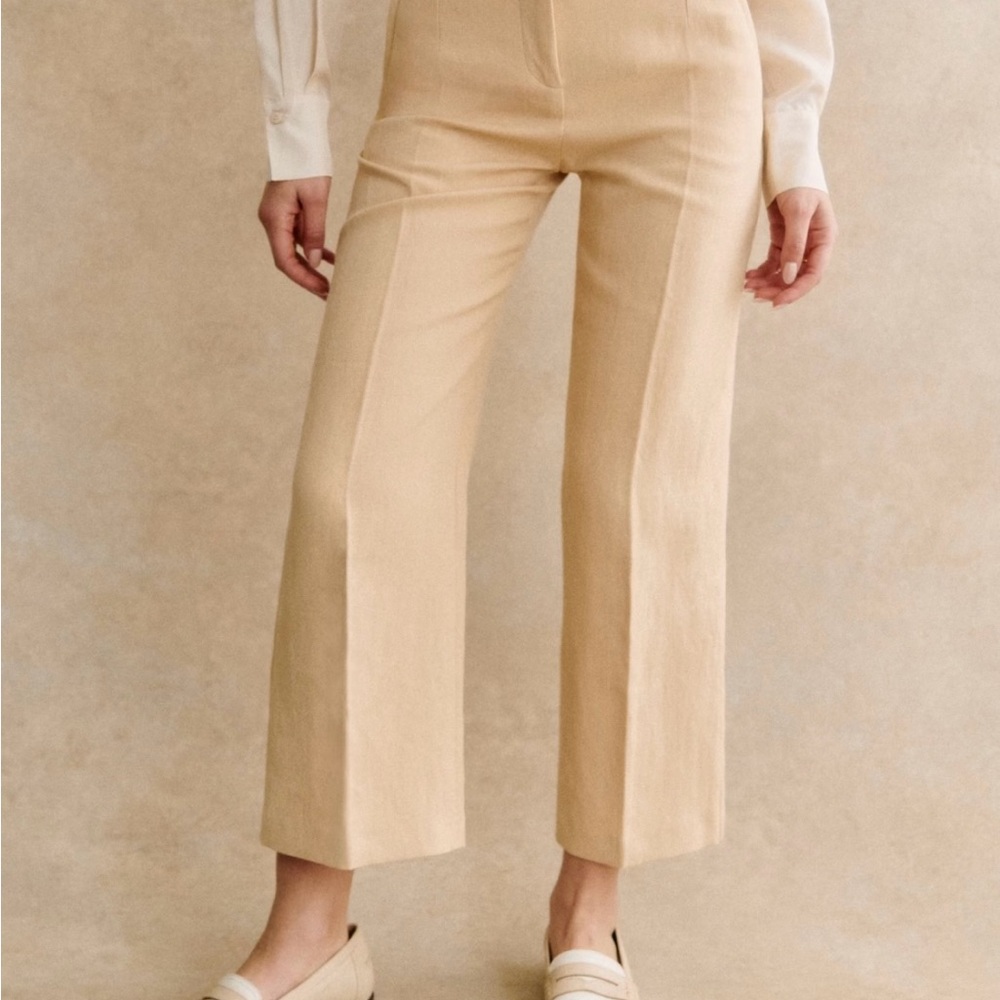 ✨ NEW WITH TAGS ✨SÉZANE ~ Martin Crop Trousers in Cream Size 34 (US 2) ✨ - Picture 2 of 10